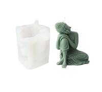 JS MOLD Stampo in silicone 3D Buddha, stampo per candele, fai da te, 3D, statuette di Buddha, per gesso, sapone, candele di cera di soia (01#)