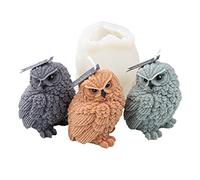 JS MOLD Stampo in silicone a forma di gufo 3D, stampi per candele, stampi in silicone, forma di gufi, stampi per animali domestici, per sapone fai da te, candela, cioccolato, artigianato