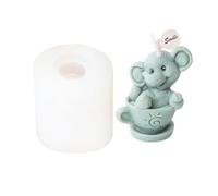 JS MOLD Stampo in silicone per candele 3D, a forma di orsetto, forma di elefante, in silicone, per la produzione di candele, saponi, decorazioni per torte (elefante)