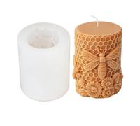 JS MOLD Stampo per Candela in Silicone a Nido d'Ape, Forma 3D per Candele di Cera d'Api e Sapone (B)