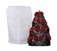 JS MOLD Stampo per candele natalizie, alci, Babbo Natale, pigne, campane, albero di Natale, forma di candela, stampo in silicone fai da te per decorazioni natalizie (SD-191)