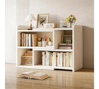 JS Space Libreria Allungabile in Legno Convertibile 3 in 1 con Ripiani Larghezza Regolabile, Organizzatore per Soggiorno & Ufficio White 2 tiers - 30cm