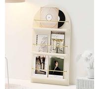 JS Space Portariviste da Terra in Legno Massello a 3/4 Livelli, Espositore per Brochure e Giornali, Porta Riviste e Documenti per Ufficio, Soggiorno, Scuola o Sala D’attesa White S