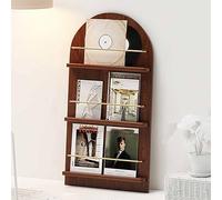 JS Space Portariviste da Terra in Legno Massello a 3/4 Livelli, Espositore per Brochure e Giornali, Porta Riviste e Documenti per Ufficio, Soggiorno, Scuola o Sala D’attesa Walnut S