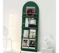 JS Space Portariviste da Terra in Legno Massello a 3/4 Livelli, Espositore per Brochure e Giornali, Porta Riviste e Documenti per Ufficio, Soggiorno, Scuola o Sala D’attesa Green L