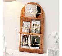 JS Space Portariviste da Terra in Legno Massello a 3/4 Livelli, Espositore per Brochure e Giornali, Porta Riviste e Documenti per Ufficio, Soggiorno, Scuola o Sala D’attesa Cherry Wood S