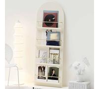 JS Space Portariviste da Terra in Legno Massello a 3/4 Livelli, Espositore per Brochure e Giornali, Porta Riviste e Documenti per Ufficio, Soggiorno, Scuola o Sala D’attesa White L