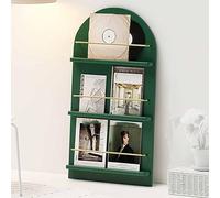 JS Space Portariviste da Terra in Legno Massello a 3/4 Livelli, Espositore per Brochure e Giornali, Porta Riviste e Documenti per Ufficio, Soggiorno, Scuola o Sala D’attesa Green S