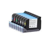JS12 JS12M Stampante termica a getto d'inchiostro portatile da 600 DPI, 12,7 mm, cartuccia d'inchiostro EcoSolvent ad asciugatura rapida Stampa multiformato(1set(7Colors))