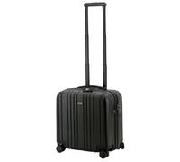 JSA 2 in 1 Reisetrolley, Rollkoffer aus ABS Kunststoff, Reisekoffer mit doppelten 360° Leichtlaufrollen Bagaglio a mano 41 centimeters 30 Nero (Schwarz Matt)