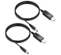 JSADZKJ 2 cavi USB-DC per aumento della tensione Cavo di alimentazione da 5 V a 12V USB a DC 5,5x2,1mm, cavo convertitore booster da 5V USB a 12V DC per router,strisce LED-3,28piedi (DC5521)