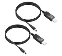 JSADZKJ 2 cavi USB-DC per aumento della tensione Cavo di alimentazione da 5 V a 12V USB a DC 5,5x2,1mm, cavo convertitore booster da 5V USB a 12V DC per router,strisce LED-3,28piedi (DC5525)