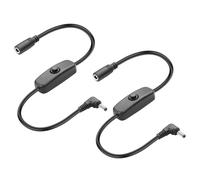 JSADZKJ 2pezzi 3,5mmX1,35mm Cavo interruttore 5V DC maschio a femmina Jack DC 5 V Cavo di prolunga dell'adattatore con 501 interruttori per luci LED,lampade da tavolo,luci di armadietto 0,85Ft
