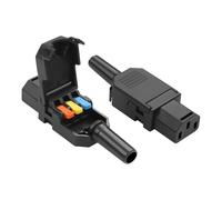 JSADZKJ Adattatore per presa di corrente a connessione rapida IEC C14 a 3 pin confezione da 2 pezzi Connettore di alimentazione CA staccabile C14 da 10 A 250 V per computer,server,stampanti (C13)