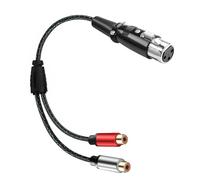 JSADZKJ Cavo audio bilanciato XLR a 2RCA, cavo adattatore X LR femmina a doppio RCA femmina,cavo di interconnessione Hi-Fi X L R a 2 RCA,per microfoni,mixer,amplificatori-30cm (XLR Dritto)
