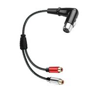 JSADZKJ Cavo audio bilanciato XLR a 2RCA, cavo adattatore X LR femmina a doppio RCA femmina,cavo di interconnessione Hi-Fi X L R a 2 RCA,per microfoni,mixer,amplificatori-30cm (XLR Su)