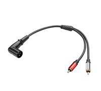 JSADZKJ Cavo audio bilanciato XLR a 2RCA,cavo adattatore XLR a doppio RCA da 3 pin,cavo microfonico placcato in oro 2 RCA maschio a X L R maschio per microfono,mixaggio-0,3M/0,98piedi (Su)