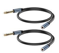 JSADZKJ Cavo audio da 6,35mm a 3,5mm Cavo audio stereo da 1/8 di pollice femmina TRS a 1/4 di pollice maschio TRS Cavo audio placcato oro da 6,35mm 1/4 a 3,5mm 1/8 Jack Audio Adapter 30CM 2pcs