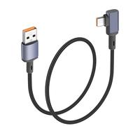 JSADZKJ Cavo corto USB Type-C a 90 gradi, cavo di ricarica rapida da USB-A a USB-C da 66W,cavo intrecciato USB a Type-C ad angolo retto per telefono 15/16,tablet,laptop,caricabatterie-1,64piedi