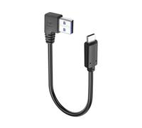 JSADZKJ Cavo di prolunga USB A a C 3.0 Gen 2 ad angolo retto 5 Gbps Cavo dati USB a USBC a 90 gradi Cavo di ricarica rapida 3A tipo C per telefono 16/15,laptop,CarPlay per auto 25cm (Angolo sinistra)