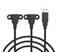 JSADZKJ Cavo di prolunga USB a doppia presa, USB 2.0 a doppia presa USB con fissaggio a vite, cavo di ricarica USB tipo A 1 in 2 uscite per lampade da scrivania, ventilatori, power bank - 5FT/1,5 m