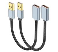 JSADZKJ Cavo estensore USB-A 2.0 Tipo A maschio a femmina Connettore adattatore USB 2.0 corto Compatibile con PC,stampante,tastiera,mouse,unità flash,disco rigido,fotocamera e altro 1ft（2Pcs）