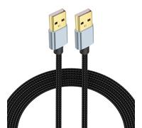 JSADZKJ Cavo USB A a USB A Cavo USB A maschio a USB A maschio Cavo in nylon intrecciato placcato oro USB tipo A 2.0 a A Data Sync per disco rigido lettore DVD Laptop Radiatore (9.8Ft/3M)