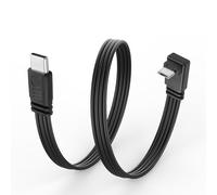 JSADZKJ Cavo USB Tipo C a Micro USB Ultra-Flessibile,Cavo Dati Piatto da Micro 5 Pin a USB C da 90 Gradi,Supporta Ricarica e Trasmissione Dati,per Telefono,Fotocamera,Laptop-30CM (Su)