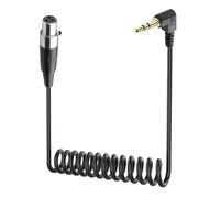 JSADZKJ Mini XLR a 3,5mm Cable de audio estéreo ángulo recto 1/8 TRS Plug a 3 pines Mini XLR hembra cable de micrófono en espiral para videocámaras,micrófonos 1.64Ft (Mini 3 Pin XLR)