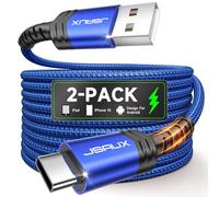 JSAUX 2 cavi USB C 3,1 A da 2 m, cavo di ricarica USB tipo C, ricarica rapida, compatibile con Samsung Galaxy S22 S21 S20 S10 S9 S8 Plus, Note 20 10 9 8, A3 A5, LG G5 G6 V20, Huawei P30 P20