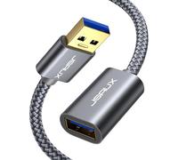 JSAUX 3M Cavo di prolunga USB 3.0, cavo di prolunga USB di tipo A da maschio a femmina con intreccio in nylon compatibile con webcam, fotocamera, telefono, mouse, tastiera, stampante