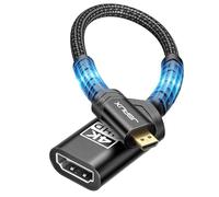 JSAUX Adattatore Micro HDMI a HDMI [2 pezzi], 4K@60Hz HDR 3D 18Gbps, compatibile con Raspberry Pi 5/4, Hero, fotocamere A6300 A6400, yoga, ODROID ecc. Nero
