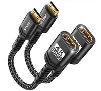 JSAUX Adattatore Mini HDMI 【2 pacchi】, Cavo Mini HDMI Mmaschio a HDMI Femmina con 4K@60Hz HDR 3D 18Gbps, Compatibile con DSLR, Raspberry Pi Zero W, Laptop, Tablet, HDTV, Proiettore (Nero)