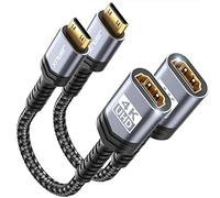 JSAUX Adattatore Mini HDMI, 【Pacchetto di 2】 Adattatore Mini HDMI Maschio a HDMI Femmina con 4K@60hz HDR 3D, Compatibile con Scheda Grafica, Raspberry Pi Zero W, HDTV, Tablet, Proiettore (Grigio)