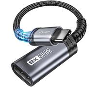 JSAUX Adattatore USB C a DisplayPort 1.4 [8K@60Hz, 4K@144Hz 120Hz, 2K@240Hz] Dynamic HDR, 3D Thunderbolt4/3 su Display Port compatibile con Oculus Rift S, MacBook Pro, Reverb G2, Dell XPS, Surface