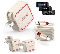 JSAUX Caricatore USB C da 65 W per Switch 2, alimentazione in modalità TV, con spina EU/UK e cavo da 2 m, caricatore da viaggio per ROG Xbox Ally, Steam Deck, ROG Ally, Smartphone, Tablet e Laptop