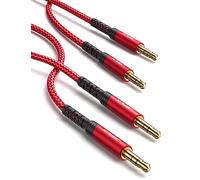 JSAUX Cavo audio Aux da 3,5 mm, in nylon per Samsung Galaxy S10 S9 S8, iPhone, Echo Dot, impianto stereo casa/auto, smartphone, lettori MP3 e altro ancora - rosso
