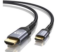 JSAUX Cavo da mini HDMI a HDMI 1.8M [4K@60Hz, 18Gbps] Cavo intrecciato in nylon da mini HDMI a HDMI Supporto 4K, 1080P, 2K, 3D, HDR, ARC, bidirezionale Compatibile con fotocamera, laptop, TV, monitor