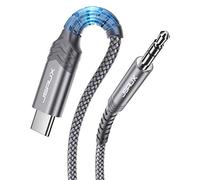 JSAUX Cavo da USB C a 3,5mm jack 1m, Adattatore USB C a 3,5 mm Audio Aux Cavo Cuffia Stereo Auto Compatibile con iPhone 15 Pro Max/15 Pro/15 Plus, Samsung Galaxy S23 S22 S21 Ultra, Huawei P40-grigio