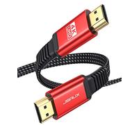 JSAUX Cavo HDMI 4K 2meter, cavo piatto cavo HDMI 2.0 nylon intrecciato supporto 4K@60Hz 3D HDR UHD 2160p 1080p Ethernet ARC - cavo HDMI per lettore Blu-Ray/ PS3/ PS4/ Netfix/Fire TV/Screen, rosso