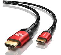 JSAUX Cavo Mini HDMI a HDMI 3M, [Mini HDMI][Guscio in alluminio, intrecciato] Cavo HDMI 2.0 ad alta velocità 4K@60Hz, compatibile con fotocamera, videocamera, tablet e scheda grafica/video, laptop