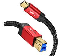 JSAUX Cavo USB B 3.0 a USB C per stampante, 3 m, USB 3.0 tipo B, in nylon intrecciato, compatibile con docking station, hard driver esterni, scanner e altro