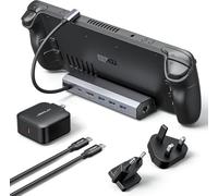 JSAUX Docking Station 4K@120Hz con Caricatore da 65W, compatibile con Steam Deck OLED/ROG Ally X/Legion Go (S), Dock 6 in 1 con HDMI, Ethernet Gigabit, 3 porte USB 3.0 e ricarica da 100W - HB0603