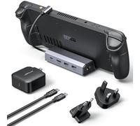 JSAUX Docking station e caricabatterie da 65 W compatibile con Steam Deck, dock 5 in 1 con HDMI 2.0 4K a 60Hz, Ethernet 100 Mbps, doppia porta USB A 2.0 e 100 W di ricarica USB C per Steam Deck/ROG