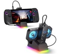 JSAUX Docking station per ROG Ally X/ROG Ally/Steam Deck/Legion Go, dock 7 in 1 per ROG Ally X con ventola di raffreddamento RGB, HDMI 4K@120Hz, Gigabit Ethernet, doppia USB e USB C 3.0, ricarica PD