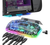 JSAUX RGB Docking Station Compatibile con Steam Deck (OLED)/ROG Ally/Legion Go, Dock Steam Deck 12 in 1 con 4K@120Hz HDMI e DisplayPort Gigabit Etherne USB-C 3.2 USB-A 3.2, Supporto VRR, ALLM, HDR