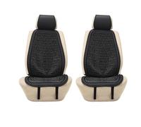 JSCARLIFE 2 coprisedili universali con perline in legno naturale, cuscino massaggiante per auto e camion, quattro stagioni e traspirante, rende la guida più sopportabile durante i lunghi viaggi (nero