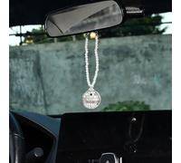 JSCARLIFE Palla da discoteca, accessorio per auto, palla da discoteca, ornamento per specchietto retrovisore da appendere allo specchietto retrovisore con cordino per appenderlo, ornamento per auto