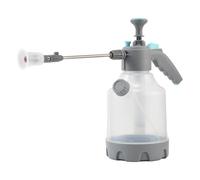 JSCARLIFE Spruzzatore a pressione da 2 litri con misurino integrato da 20 ml, bottiglia spray trasparente a pompa, ugello antivento regolabile a 180°, modalità di nebulizzazione e getto per
