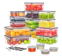 JSCORES Set 36 Contenitori Ermetici per Alimentari con Coperchio - Scatole Conservazione (18 Contenitori + 18 Coperchi) - Barattoli Cibo Antigoccia per Cucina